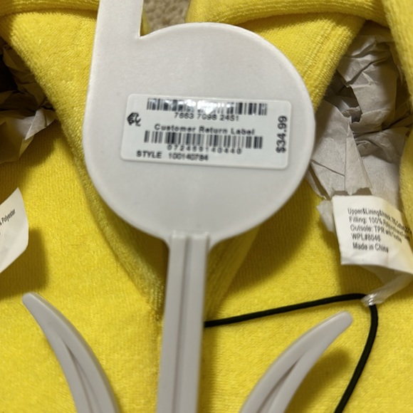 NWT JENNI Intimates Yellow Terry Slippers 7-8 - Picture 4 of 4